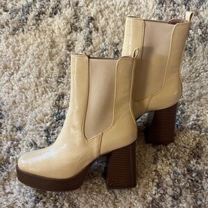 Brand New without tags Stylish Cream Ankle Boots